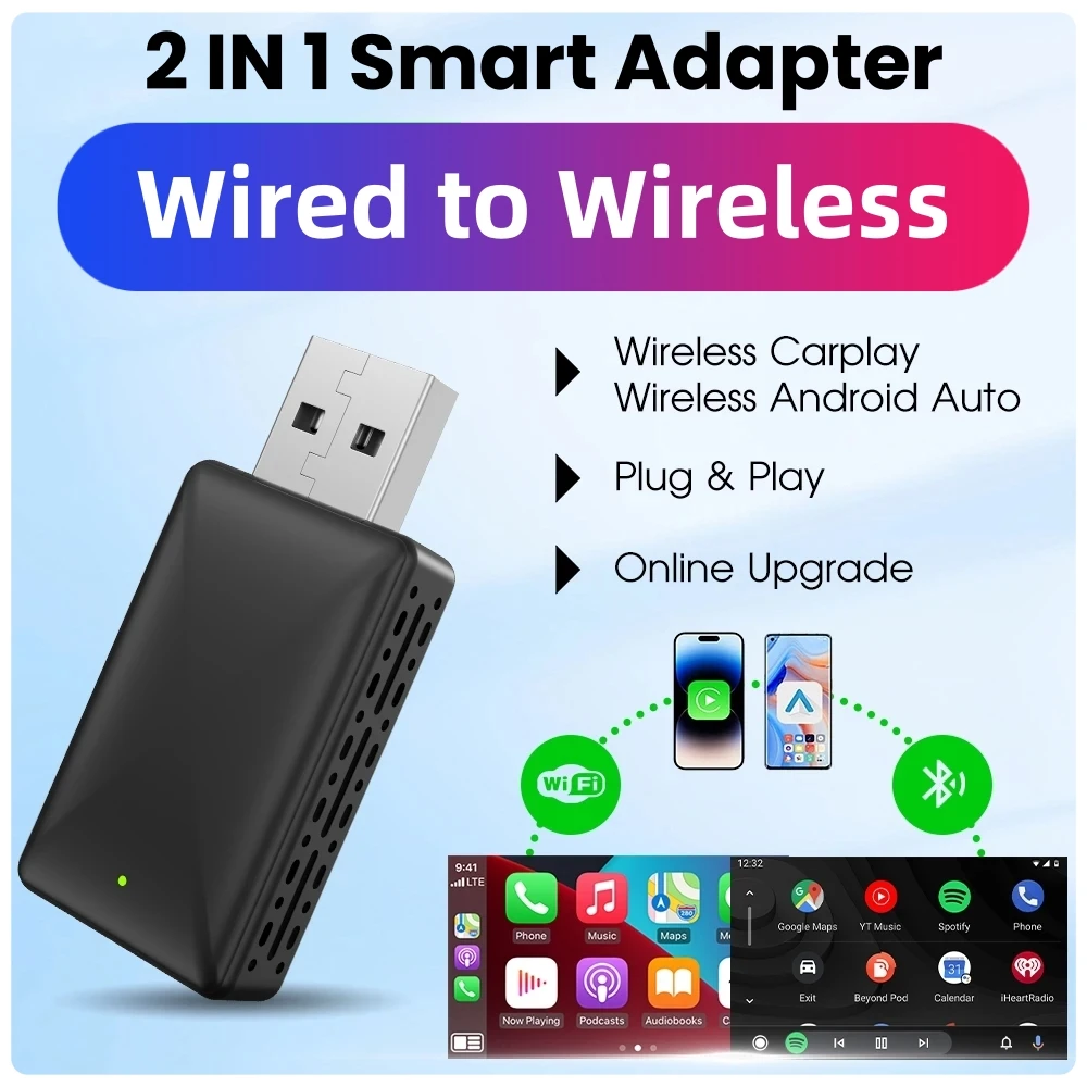 LEXXSON Mini Draadloos Voor Apple CarPlay Adapter Draagbare Smart Mini Box Plug & Play BT WiFi voor Autoradio met OEM Bedrade CarPlay
