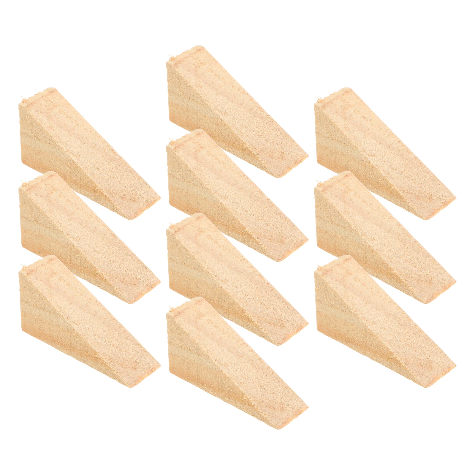 10 Pcs Wooden Wedge Doorstop Block Stopper Floor Mat Wedges Solid Doorstops Chock Wooden Wedge Door Blockerurity