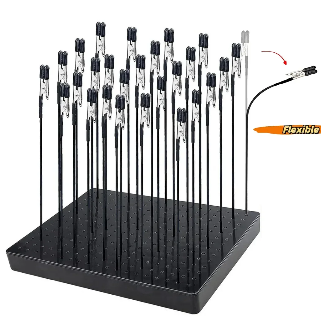 Model Schilderen Stand Base met 10 stuks Metalen Flexibele Alligator Clips voor Gundam Schaal Model Maken Gereedschap Airbrush Crafting DIY