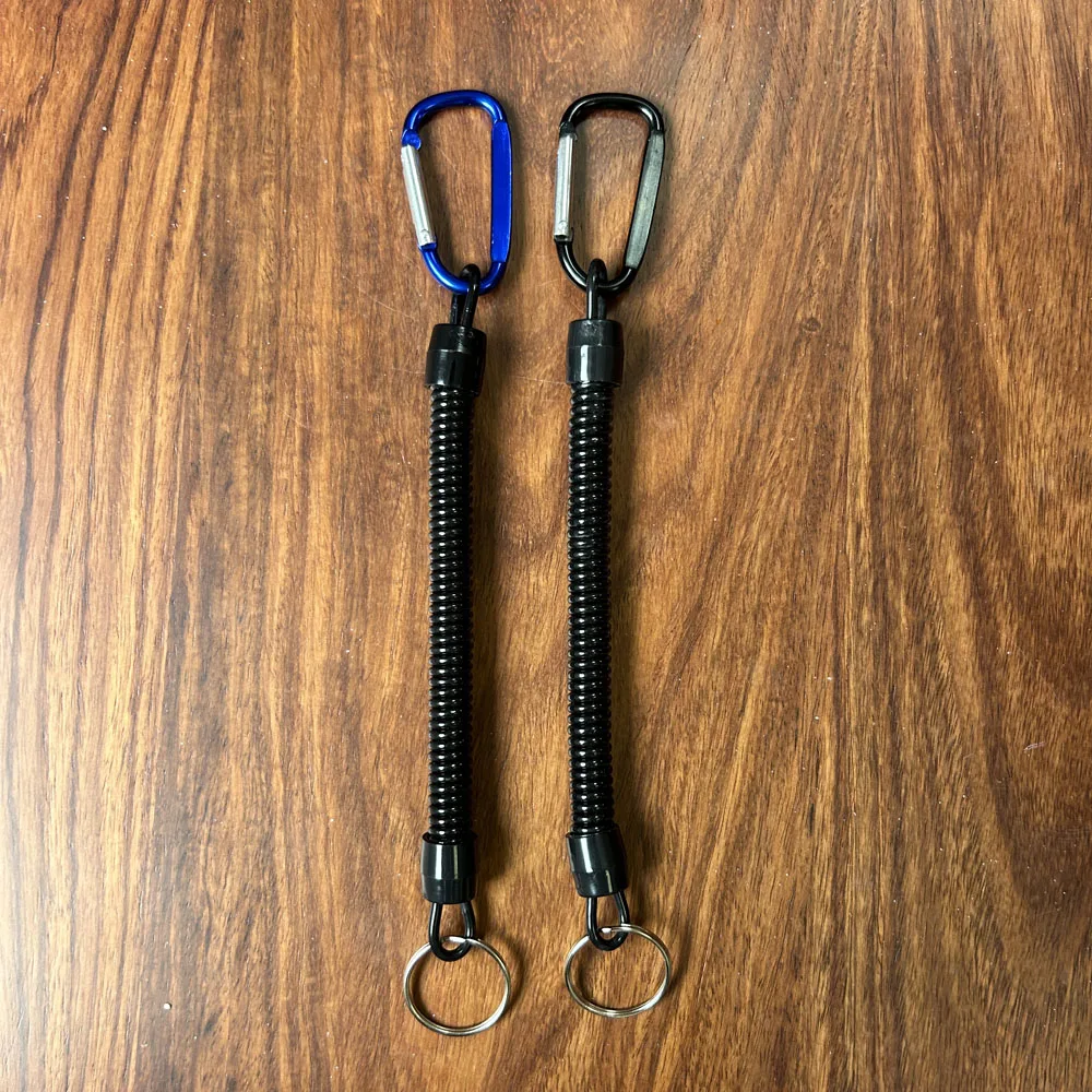 1PC 전술 개폐식 봄 탄성 로프 보안 장비 도구 하이킹 캠핑 안티-분실 전화 키 체인 낚시 Lanyards 야외