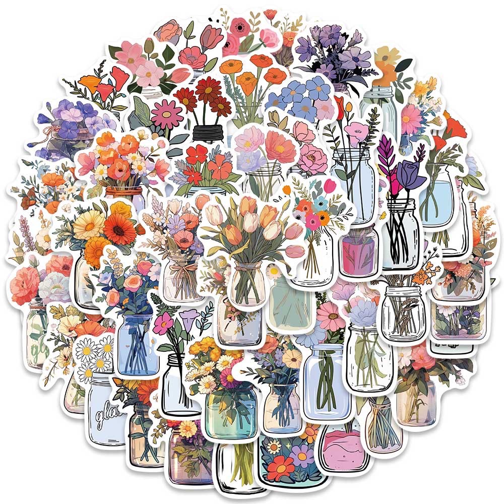10/50 Uds. Ins lindo botella de dibujos animados pegatinas de flores estéticas DIY equipaje guitarra cuaderno Graffiti decoración pegatina juguete