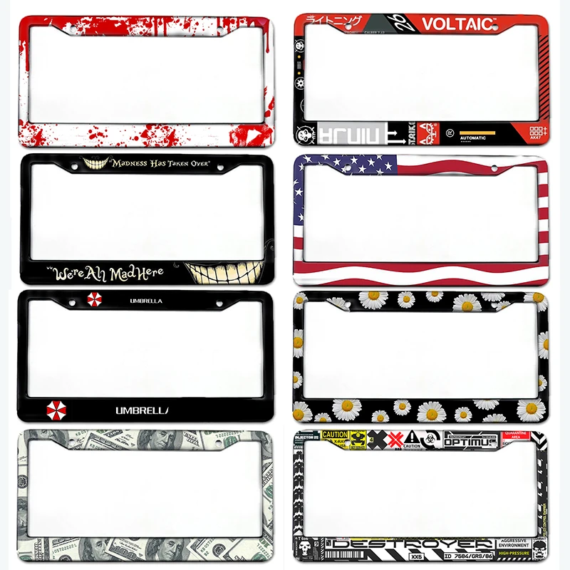 Cubierta Universal de aleación de aluminio para marco de matrícula de coche de EE. UU., accesorio para automóvil, soporte para matrícula impermeable, decoración para coche 2023
