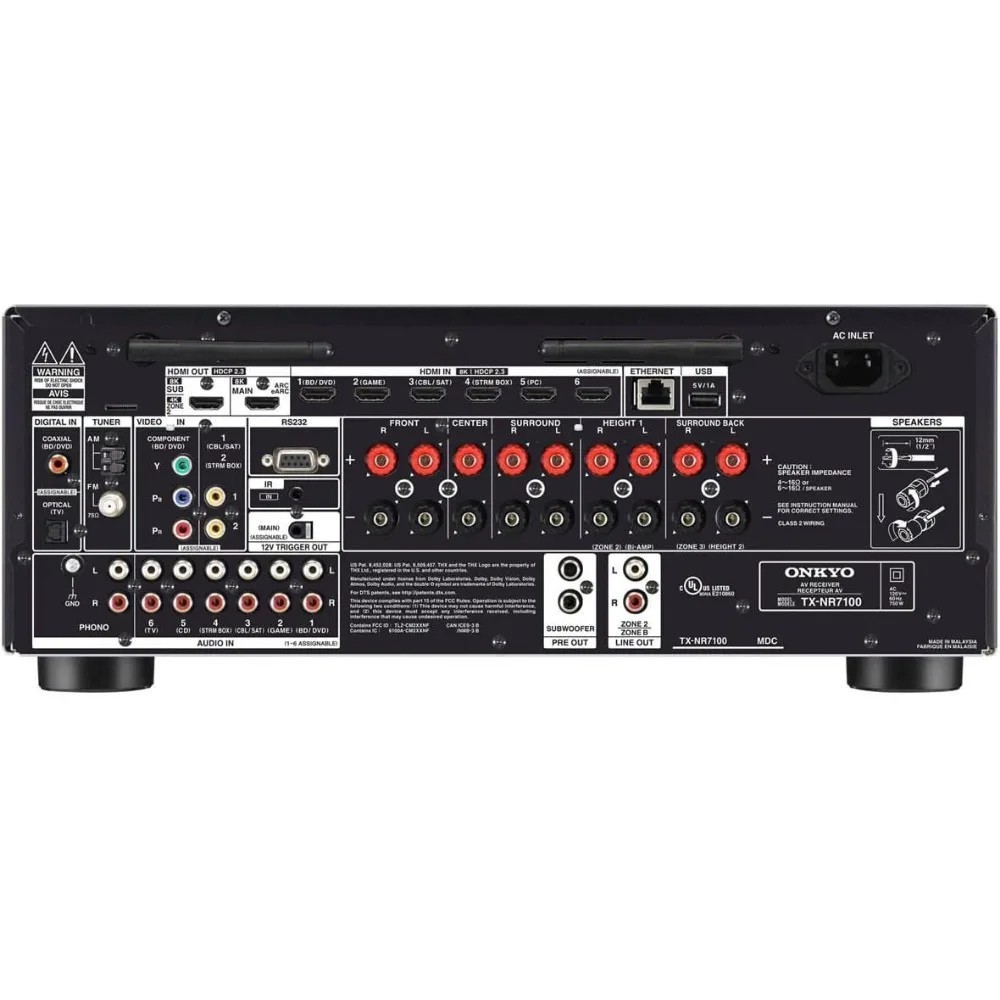 TX-NR7100 9.2-Channel 8K/4K Network A/V Receiver, 220W Per Channel at 6 Ohms