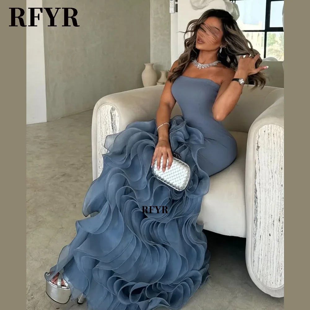 RFYR Asymmetrisches Abendkleid, abgestufte Schichten, Partykleid für Damen, Meerjungfrau-Abendkleider, formelle Anlässe, individuell gestaltet