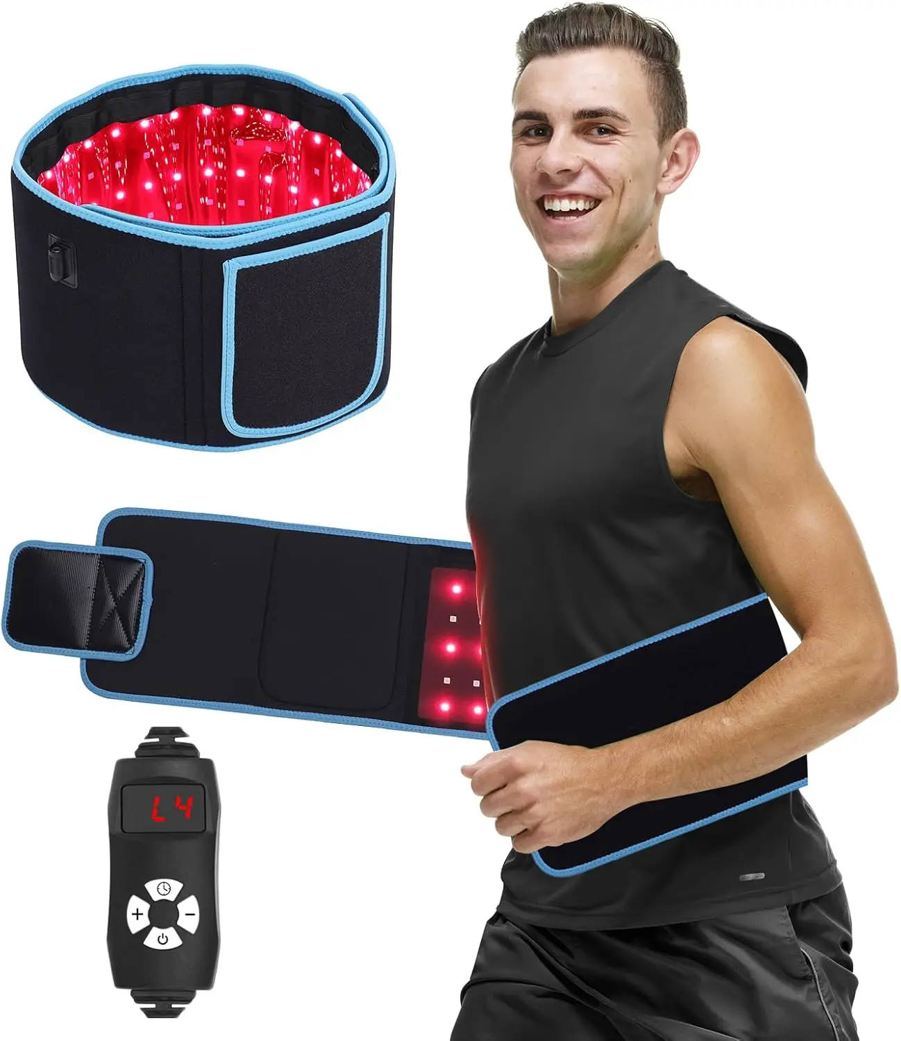 Cinto de massagem para fototerapia com led, luz vermelha, compressa quente 850nm 660nm, modelagem corporal, perda de peso e relaxamento, alívio da dor nas costas