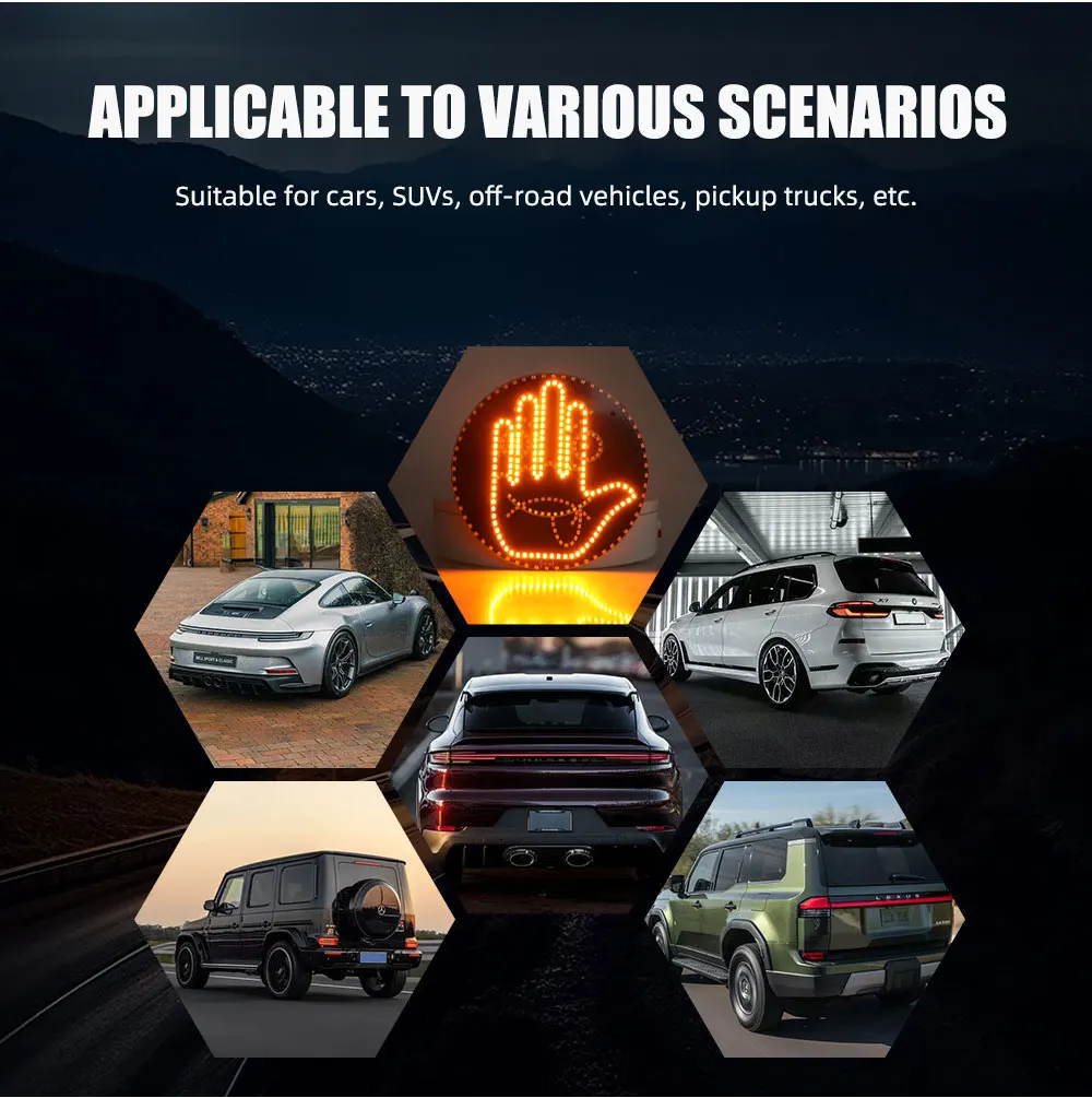 Carro led engraçado expressão facial luz com controle remoto janela traseira multi-função aviso lembrete lâmpada acessórios exteriores
