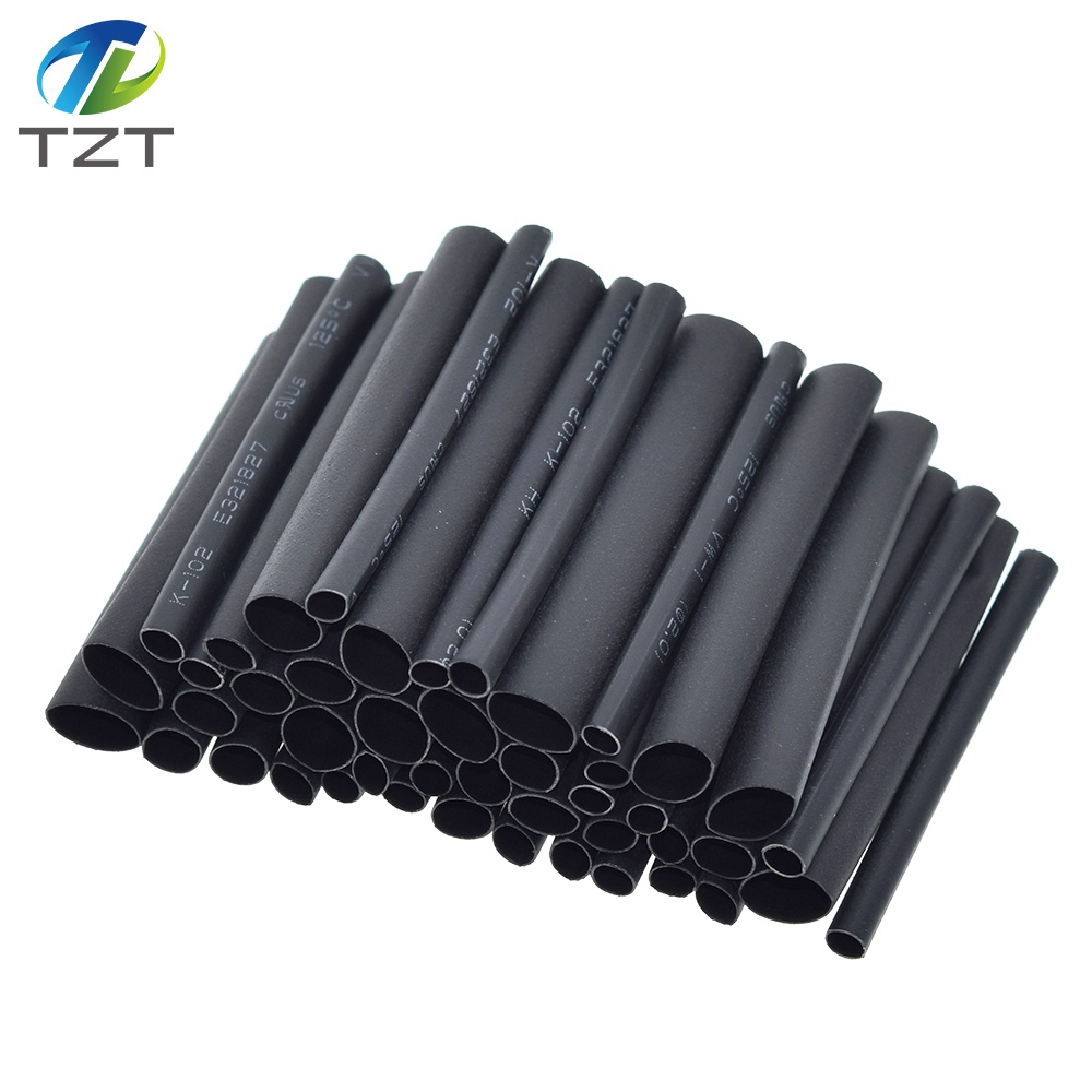 TZT 127 Stück/Set verschiedene Schrumpfschläuche, schwarze Drahtwicklung, elektrische Isolierung, Kabelhülse, 2–13 mm