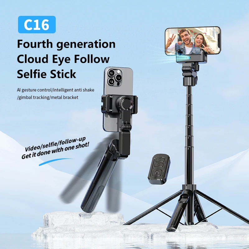 FANGTUOSI C16 2025 NEW Foldable Smartphone Handheld Gimbal Cellphone Video Record Vlog Stabilizer for iPhone 14 Xiaomi Huawei