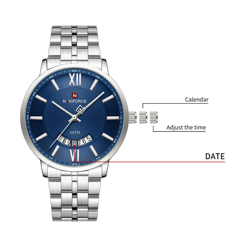 NAVIFORCE, nuevo estilo, reloj de pulsera para amantes, calendario de cuarzo resistente al agua, reloj para parejas, banda de acero inoxidable, indicador de fecha, reloj de regalo 2024