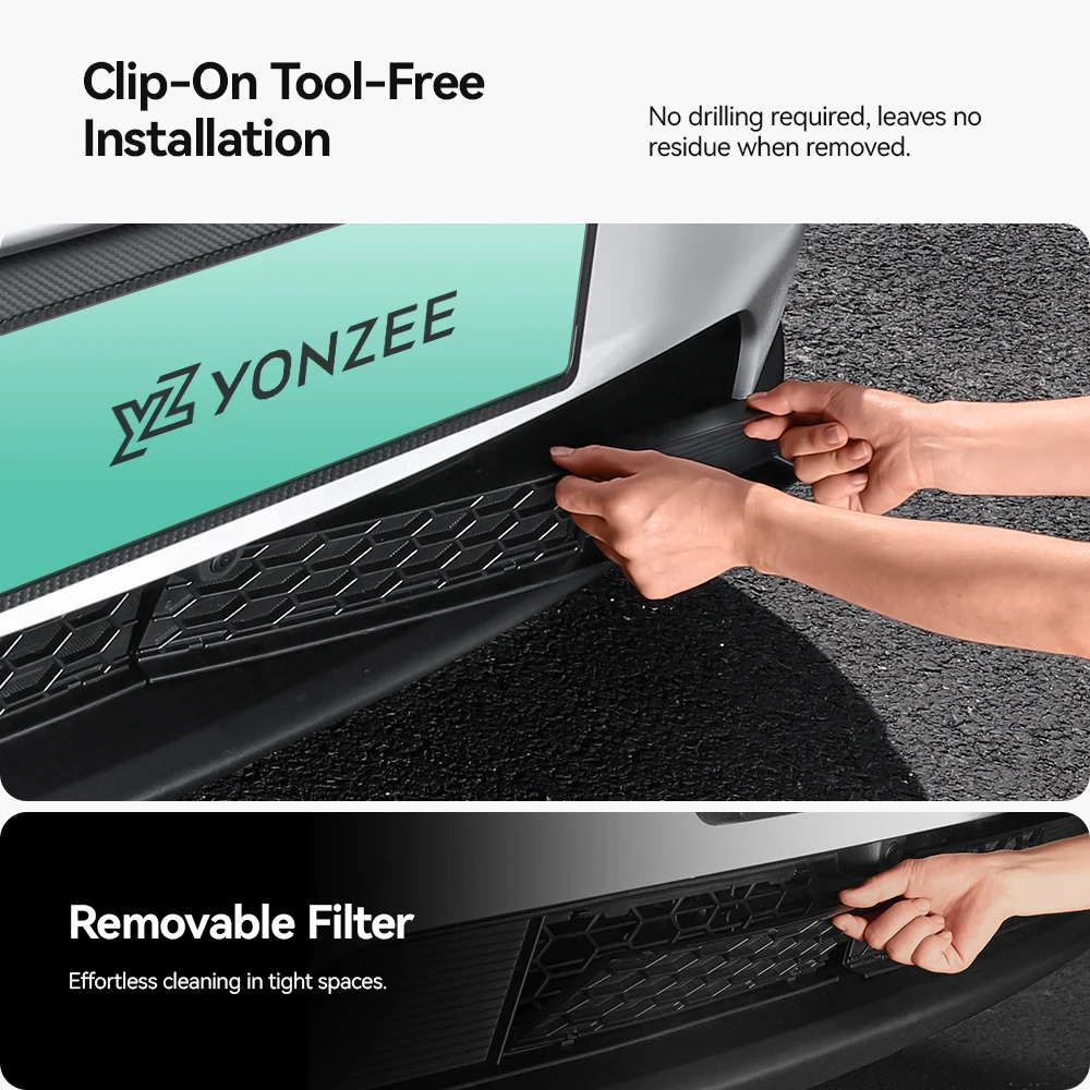 Filtro de detritos de cabine de entrada de ar yz para tesla modelo 3 highland modelo y juniper 2021-2025 rede à prova de insetos proteção de entrada de ar