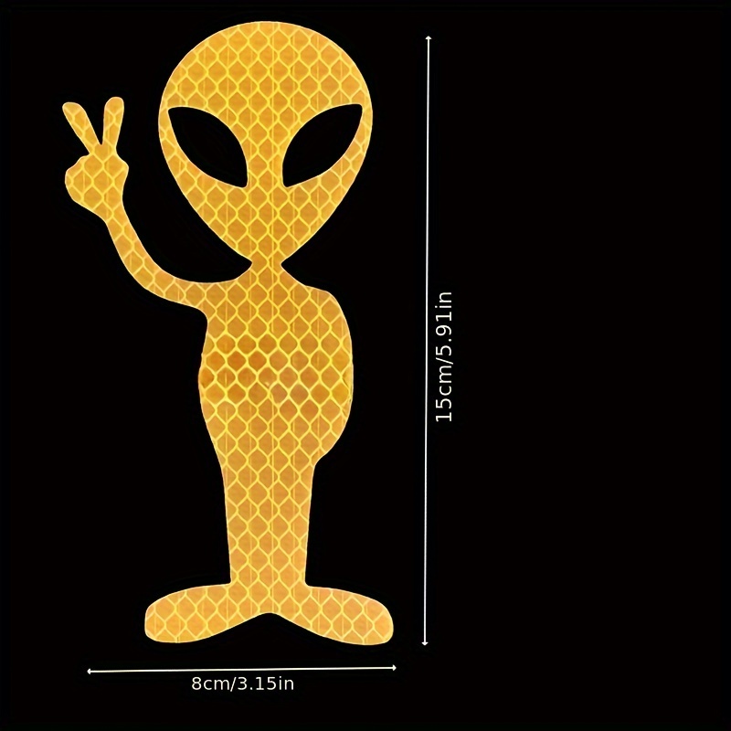 Highly reflective alien peace stickers sci-fi personalized car stickers rear window stickers random stickers scratch stickers