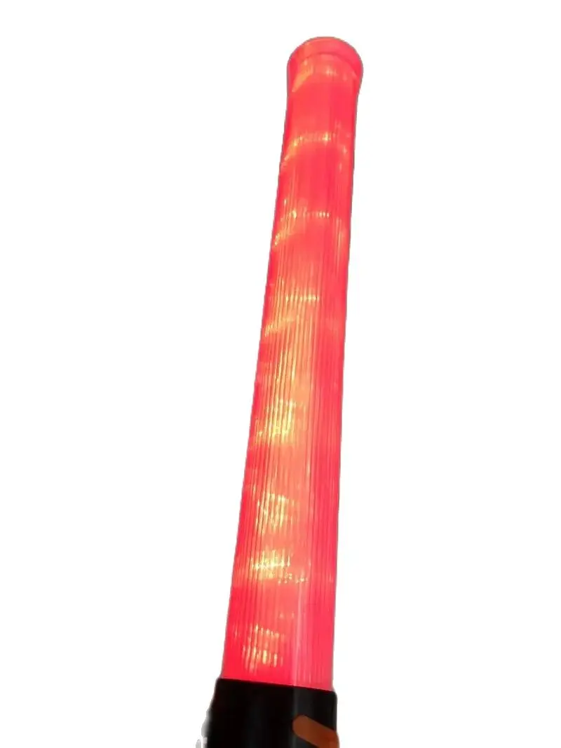 54cmX4cm Red Flashing Distress Signal Warning Light Rod Emergency Road Traffic Control Safety Wand for Car Directing Parking