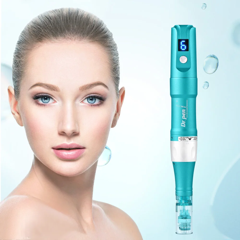 Không Dây Dr Bút A6S Với 12 Chiếc Kim Hộp Mực Chuyên Nghiệp Microneedling Bút Derma Bút Điện A6S Dụng Cụ Chăm Sóc Da Bộ