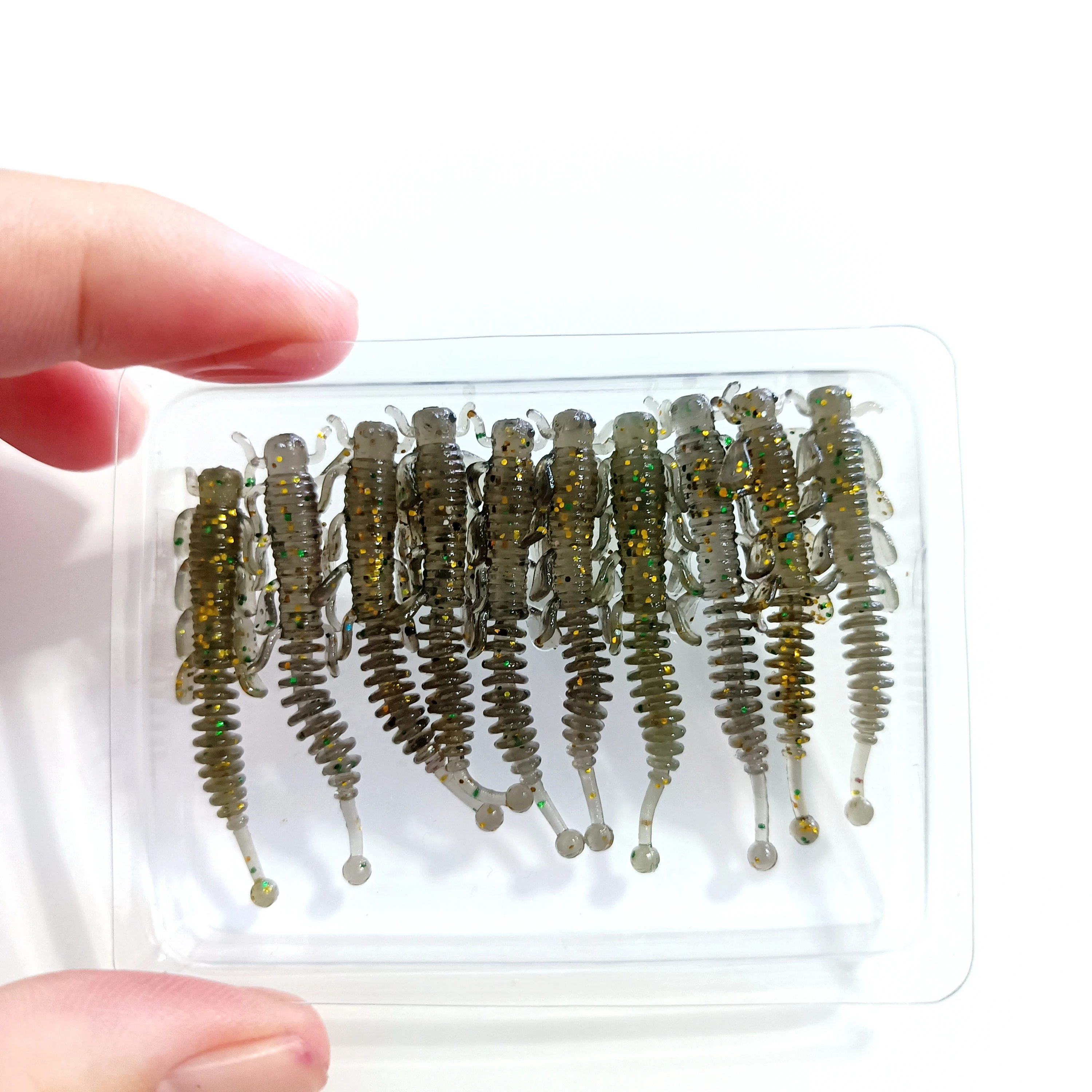 DUODUOYU 20 piezas nuevo TPE Mini señuelo de pesca de gusano suave 0,35g/40mm AJING Rockfish cebos artificiales lubina aparejos de pesca de silicona