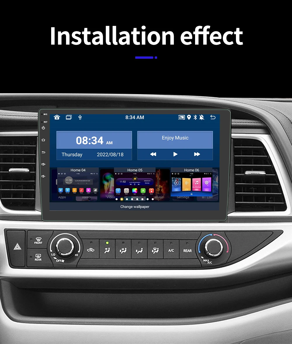 BQCC 4core 2 Din Autoradio Androidauto Carplay Android 13 GPS Car Audio 7 "/9"/10 "WIFI BT IPS Automotive Multimedia Speler