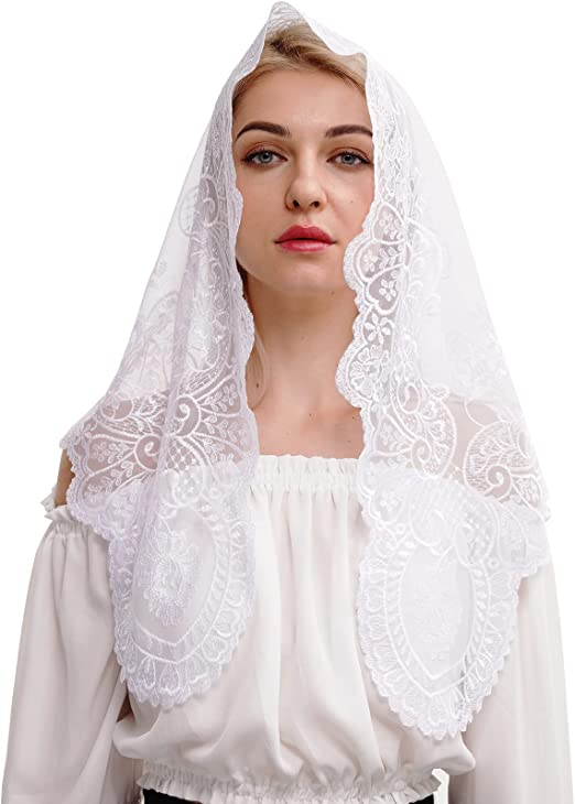 Spanish Style Lace Mantilla Women Head Covering Catholic Veil Wedding Veil