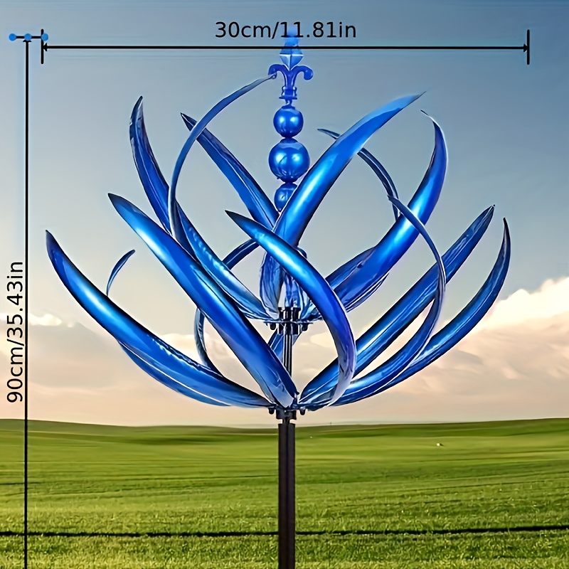 [1pc Rotating Metal Wind Spinner] 1pc Metal Wind Spinner - Rotating Garden & Yard Decor, No Battery Needed, Outdoor Ornament, La