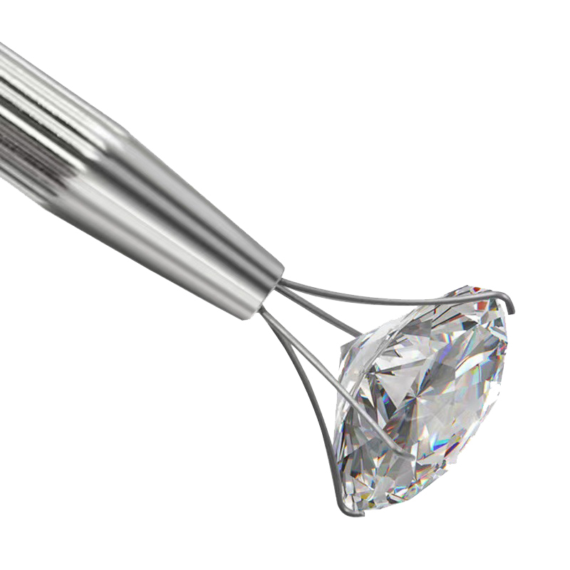 Pince à épiler en acier inoxydable, outil de ramassage à 4 griffes, porte-perles de diamant, pince à puces, attrape-bijoux