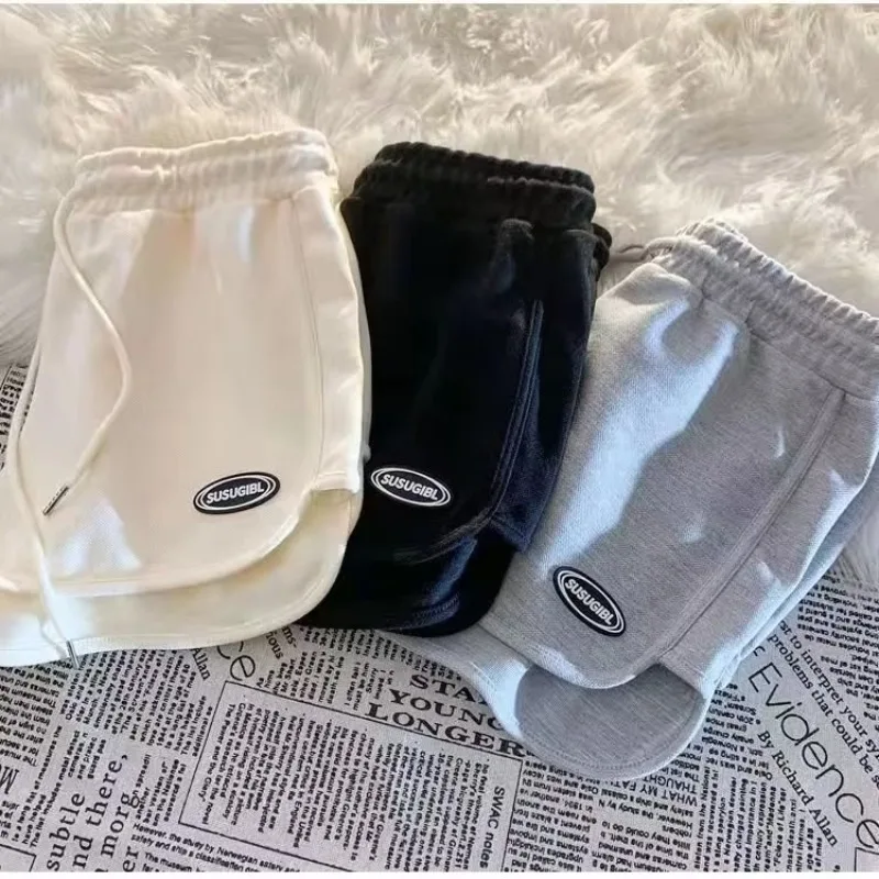 Frauen Casual Kordelzug Sport Shorts Sommer Dünne Hohe Taille Yoga A-line Shorts Lose Frauen Laufen Gerade Hosen