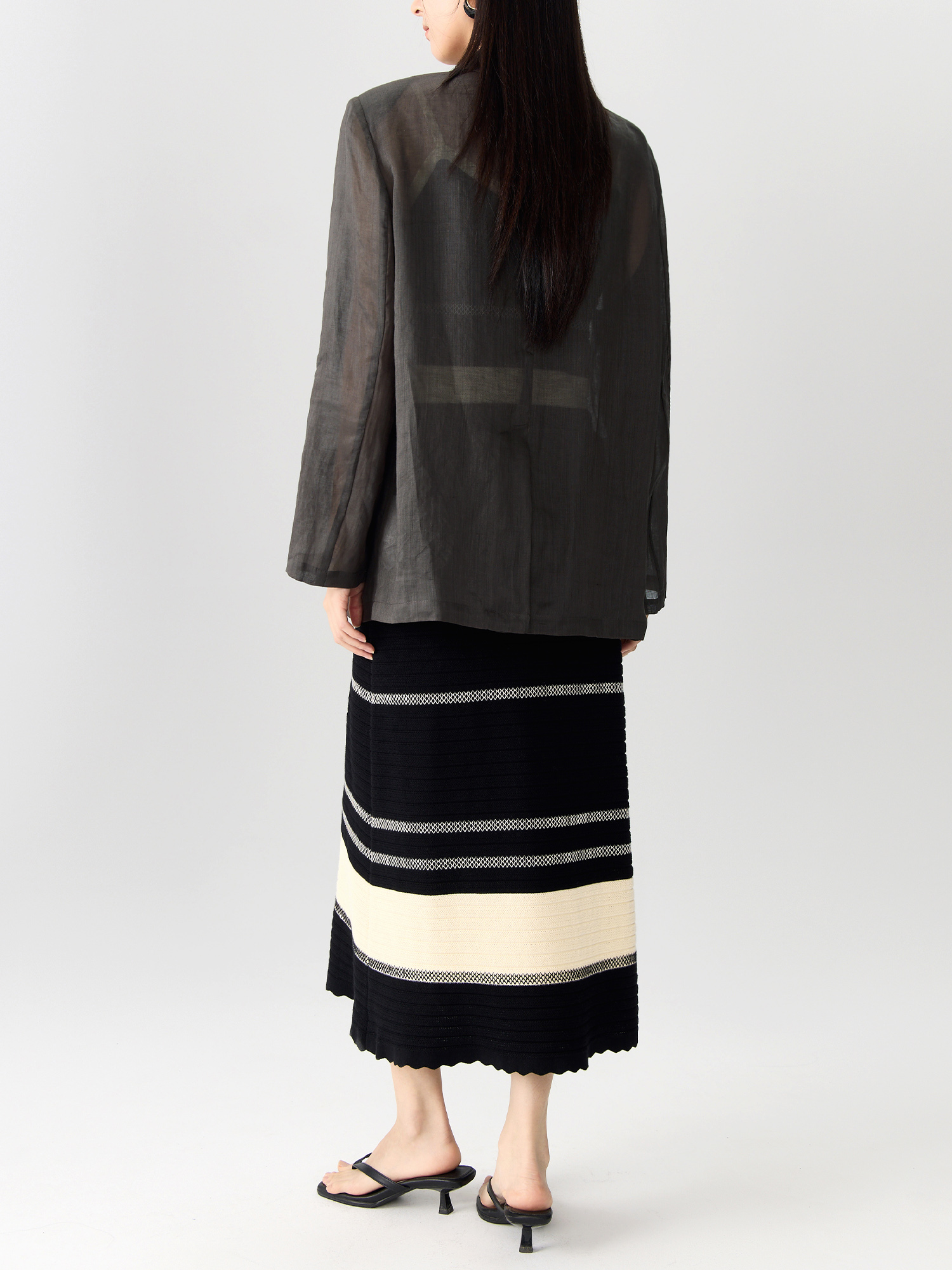 Dushu Frauen dünne Blazer Mäntel Herbst neue dunkle graue einfache elagant gekerbte Kragen Büro Dame Blazer Jacke 24 ds83130