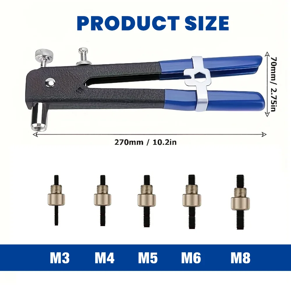 Pistolet à riveter manuel M3 ~ M8 M3 M4 M5 M6 M8 riveteuse domestique multi-spécifications, outil de rivetage d'écrou à rivet sans fil, pistolet à riveter à traction, outil de rivetage à traction de haute qualité