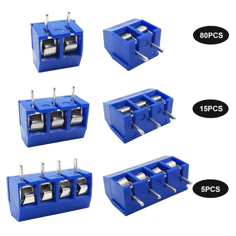 100pcs KF301-2P3P4P pcb klemmen block 5,08mm klemmen block spleißbare plug-in kit box