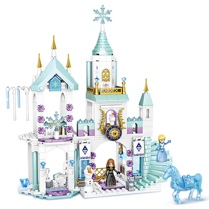 Disney Frozen Dream Princess Elsa ปราสาทน้ําแข็งเจ้าหญิง Magic Castle ชุด Building Blocks ของขวัญของเล่น