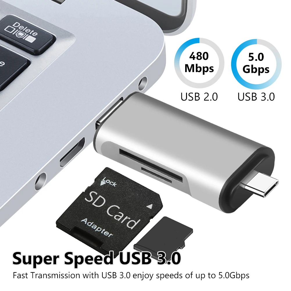 USB 3.0 Micro USB Type C Card Reader Высокоскоростная передача OTG Адаптер SDHC SD TF MicroSD Card Reader Для планшетов Ноутбук Телефон