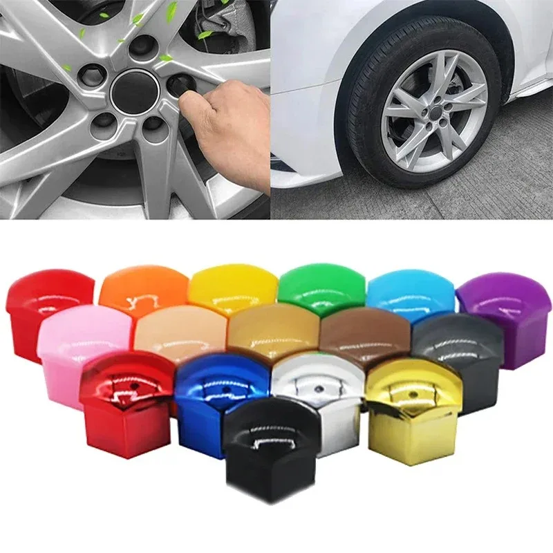 20 piezas tapas de tuercas de rueda de coche cubierta de tornillo de cubo automático 17mm 19mm 21mm llantas de perno decoración Exterior protección de enchufe especial a prueba de polvo