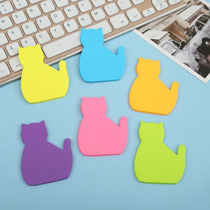 6 ชิ้นแมวสัตว์เลี้ยงโปร่งใส Memo Sticky Note กระดาษ Daily To Do It Checklist Papelaria เครื่องเขียนโรงเรียน