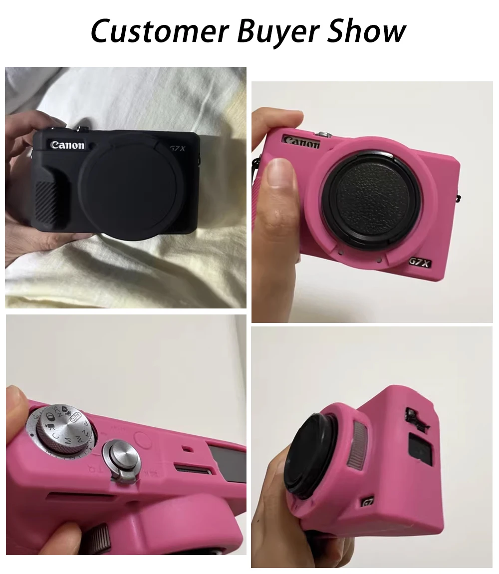 Funda de piel de silicona suave para cámara Canon G7XII G7X II G7X Mark 2 G7X2 G7X3 G7XIII, funda de goma con Protector de lente