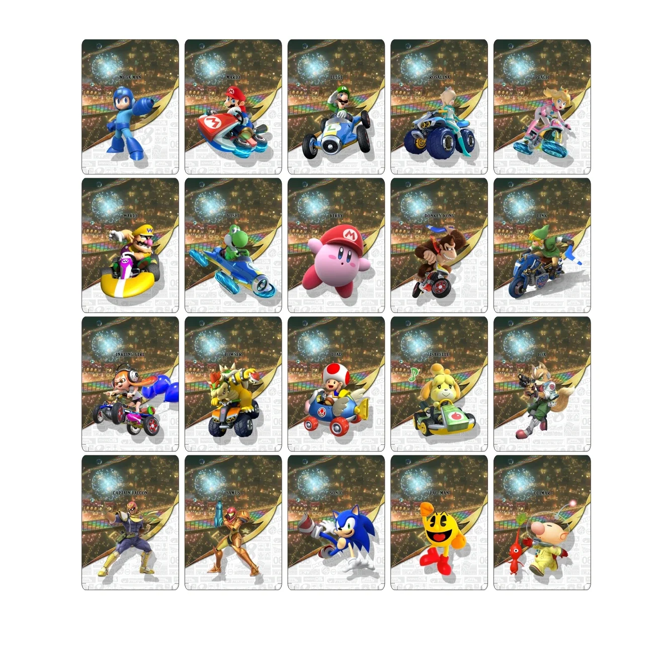 ใหม่ 20pcs Mario Kart 8 Amiibos มินิการ์ดแท็ก NFC การ์ดสําหรับสวิทช์และ Wii U--Kawaii MarioKart8 Deluxe เสื้อผ้า NTAG215 ชิปการ์ด