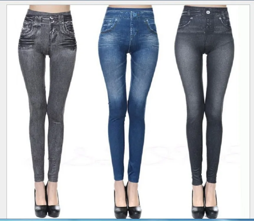 Đẩy Lên Liền Mạch Cao Cấp Quần Legging Nữ Xuân Thu Thun Jeggings Quần Denim Plus Kích Thước Quần Áo Dành Cho Nữ