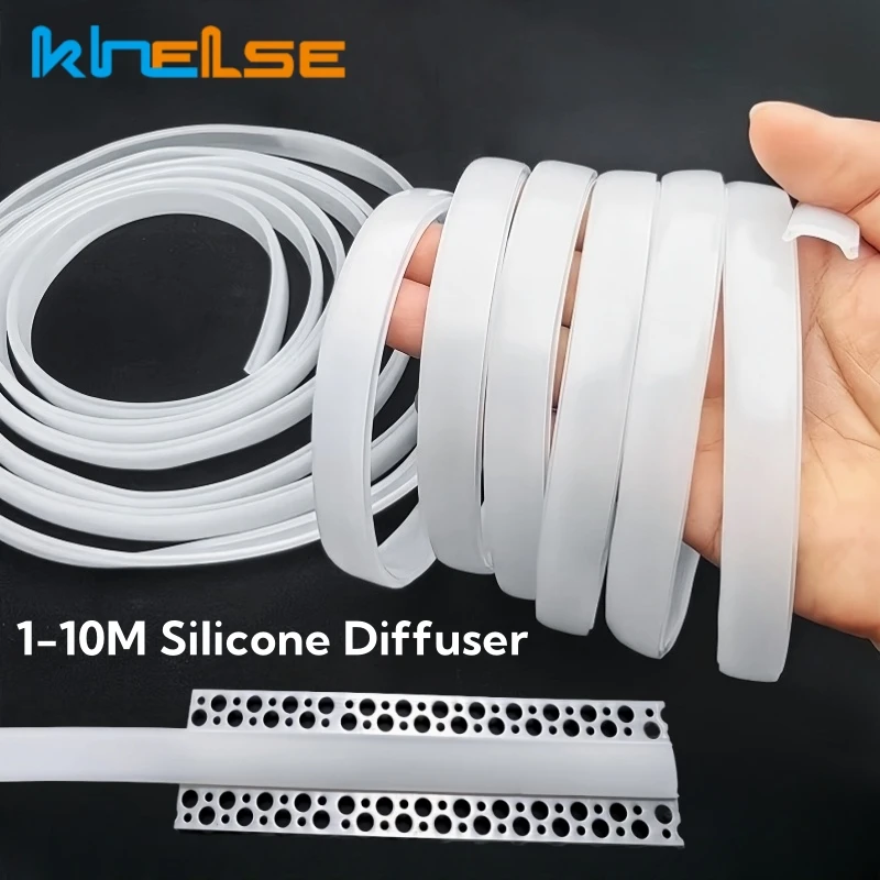 1-10m Bendable LED Aluminum Profile Silicone Diffuser Flexible Channel Milky Cover Replaceable LED Strip Light Lampshade Fitting