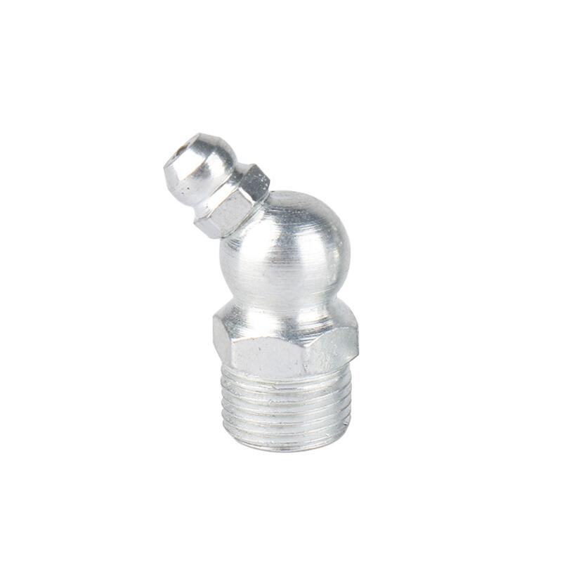 Galvanized Iron Grease Nipple Metric Imperial Male Thread Straight Elbow Type Oil Zerk Fitting for Grease Gun