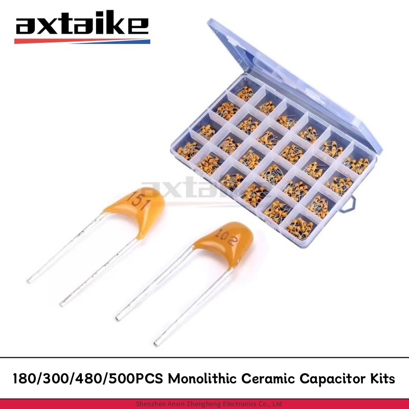 180/300/480/500PCS Kits de condensadores cerámicos monolíticos 10pF - 10uF 50V 106 105 474 104 103 102 101 33 47 56 68 PF 10NF 100NF MLCC