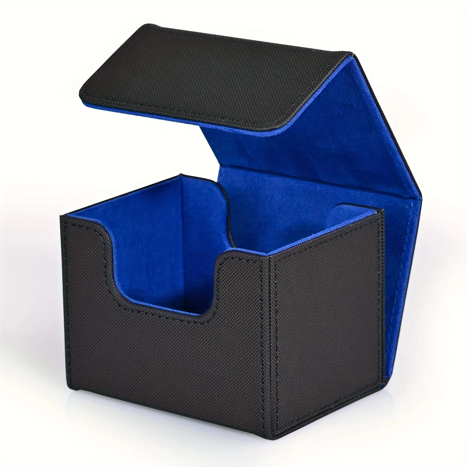 Caja de baraja de cartas, caja de almacenamiento de tarjetas que se adapta a 100 tarjetas de una sola manga, estuche de baraja de cartas con imán fuerte de cuero PU para tarjetas TCG