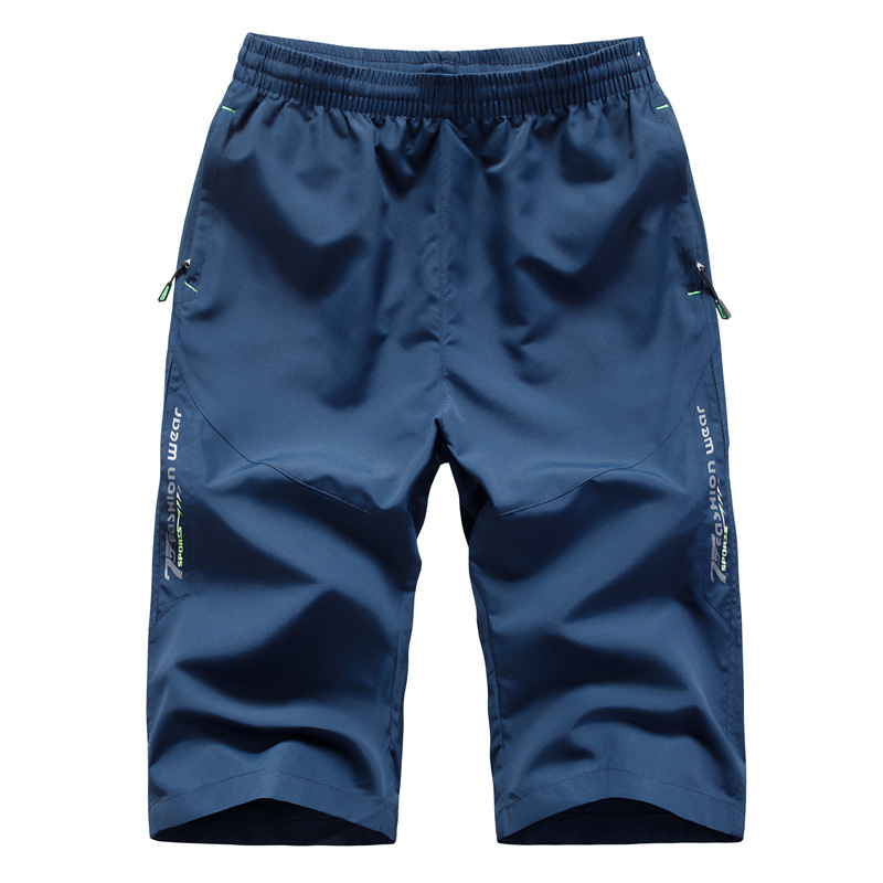Pantalones cortos deportivos de secado rápido para hombre, pantalón informal de entrenamiento fino, a la moda, talla grande 7XL 8XL, verano, 3/4
