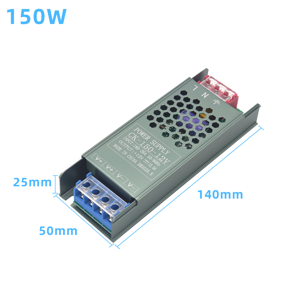 Ultra Thin Lighting Transformers 220V to DC12V 24V 60W 100W 150W สําหรับกล้องวงจรปิด LED Strip แหล่งจ่ายไฟอะแดปเตอร์