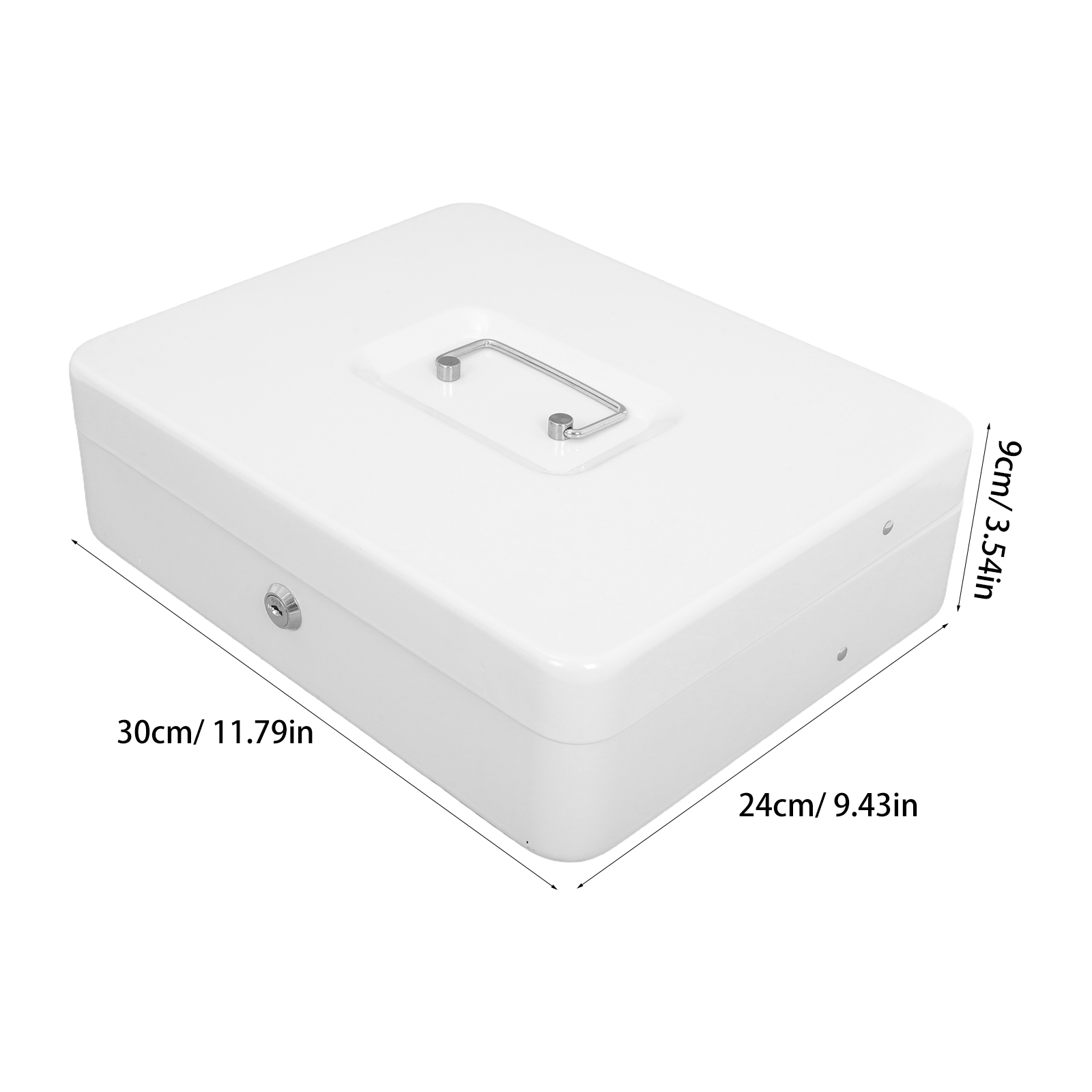 1-set metalen geldkist met sleutelsleuf Stevige geldorganizer voor detailhandel Compact ontwerp Efficiënt beheer