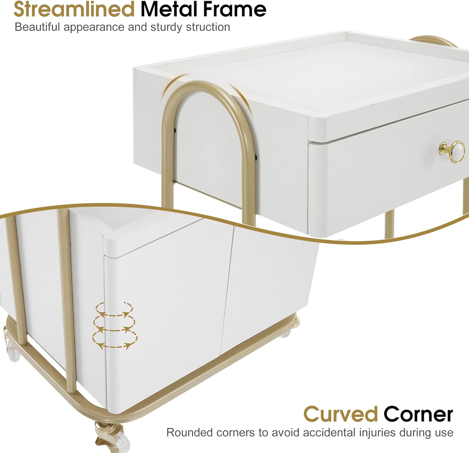 Salon Trolley with Universal Wheels, Storage Rolling Cart with Drawer, Barber Shop Tool Organizer for Hair Stylist