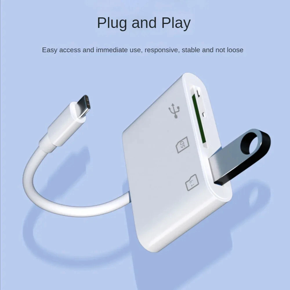 3 In 1 Adapter Type-C, Tf, Cf, Sd, Memory Card Reader, Recorder, Compact Flash Usb-C, Pro, Huawei, Macbook