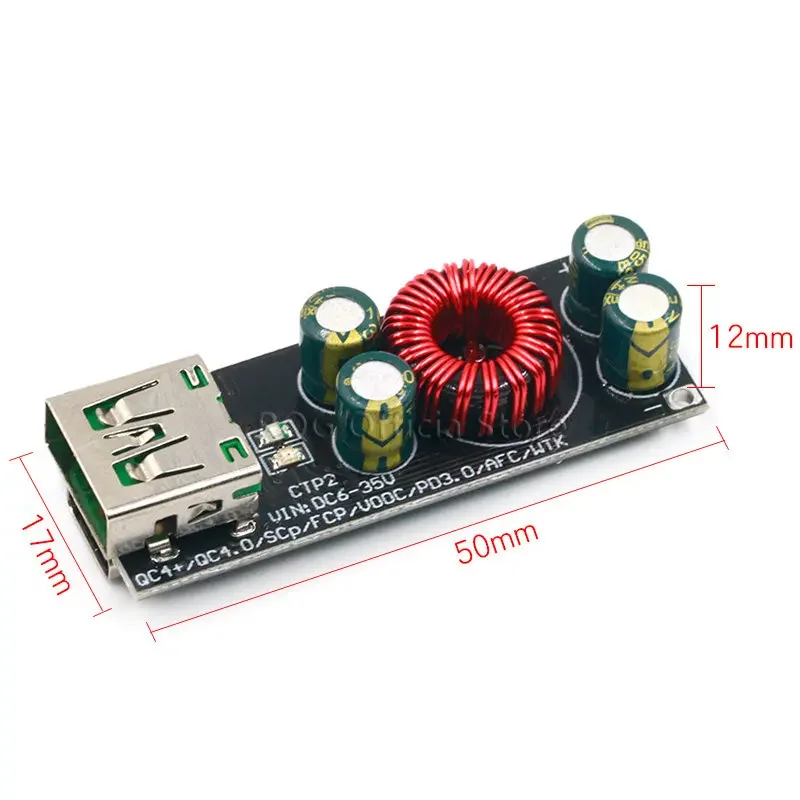 QC4.0 QC3.0 USB Loại C Điện Thoại Di Động Adapter Sạc Nhanh 6 -35V Bước DC Tăng Cường Module dành Cho Huawei SCP/FCP Apple PD Qualcomm