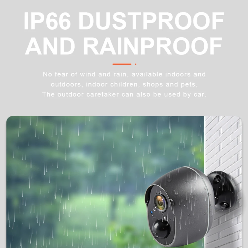 Tuya Smart 6000 mAh Akku Drahtlose WiFi Summer Sirene Outdoor Solar Kamera 135 °   Weitwinkel-IP66-Infrarotkamera