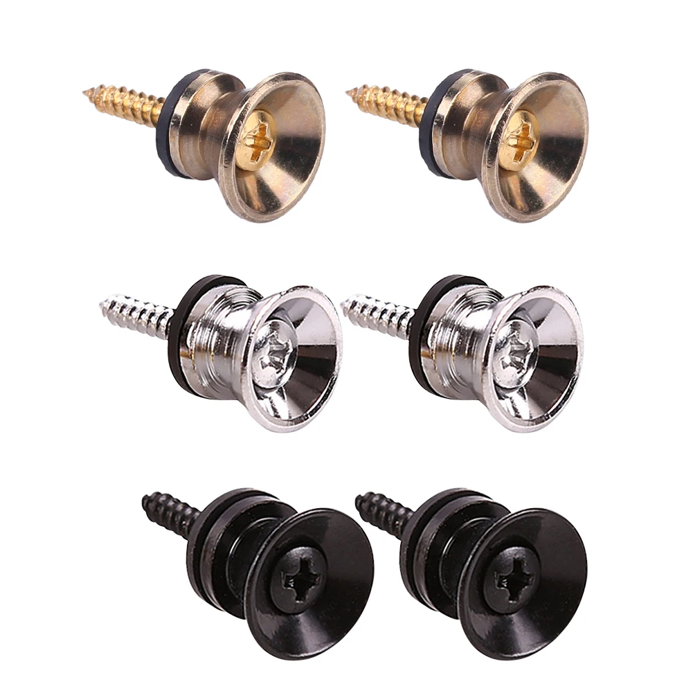 2 Chiếc Đàn Guitar Chốt Cho Điện Acoustic Bass Ukulele Guitar Dây Đeo Nút Khóa Chân Kim Loại Cấp Khóa Phần Phụ Kiện