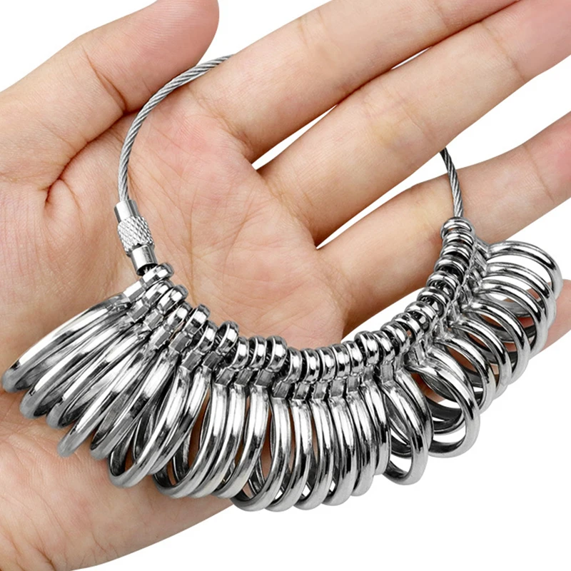 Medidores de anillos de Metal, medidor de mano, herramienta de anillo de medición de joyería, regla de dedo, medición de circunferencia del dedo, tamaño del Reino Unido