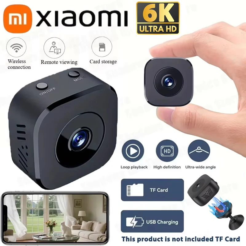 Xiaomi Mini cámara de seguridad 6K inalámbrica 2,4G WiFi monitoreo protección de seguridad visión nocturna remota vigilancia hogar inteligente nuevo
