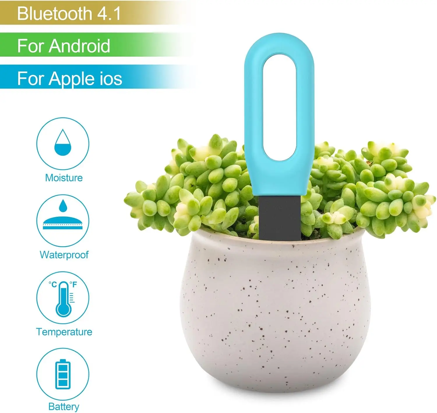 Tuya-probador inteligente de suelo Zigbee con Bluetooth, Sensor de humedad, temperatura, aplicación de teléfono móvil, Monitor en tiempo Real para plantas y jardín