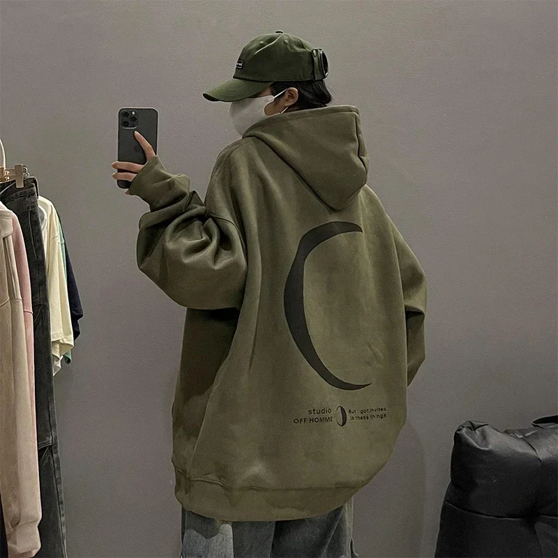 Herbst Mond Grafik Hoodie Für Männer Harajuku Mode Streetwear Pullover Hoodies Unisex Hip Hop Oversize Y2K Mit Kapuze Sweatshirts