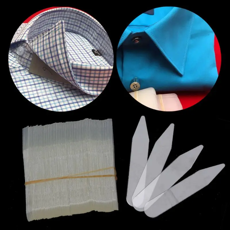 200 unidades colarinho transparente plástico permanecem reforços permanecem ossos camisa masculina transparente